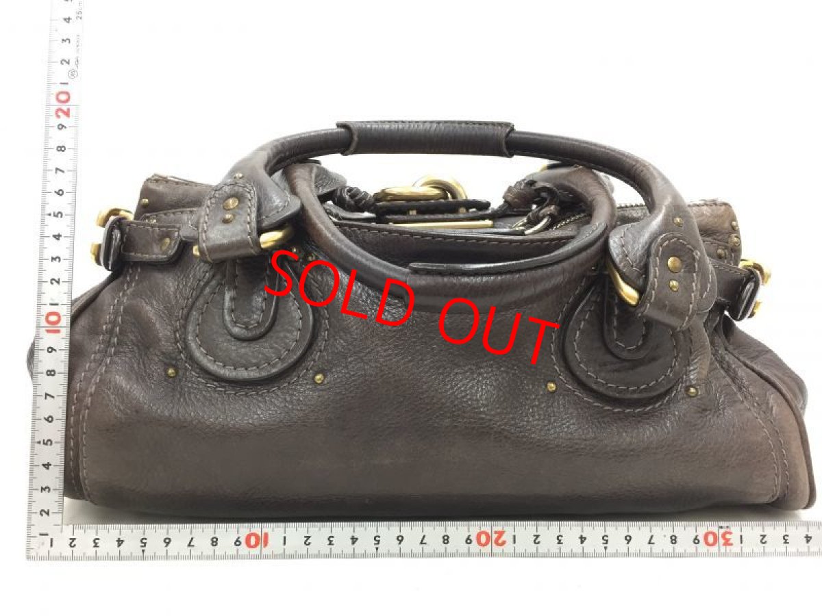 Photo3: Auth Chloe Paddington Leather Hand bag Dark Brawn Vintage 0C220020n" (3)