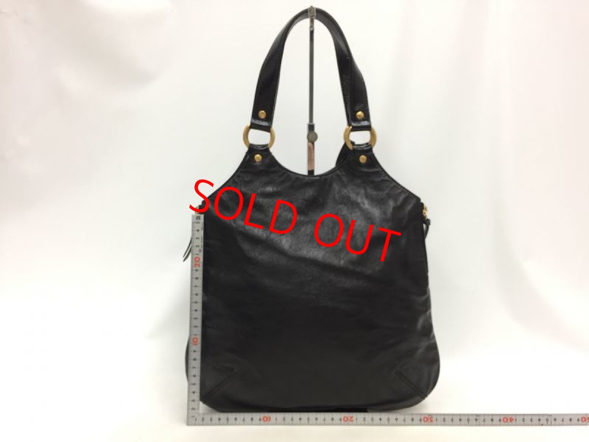 Photo2: Auth Yves Saint Laurent Patent leather Tote Hand Bag Black Vintage 0C220080n" (2)