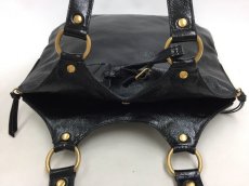 Photo5: Auth Yves Saint Laurent Patent leather Tote Hand Bag Black Vintage 0C220080n" (5)