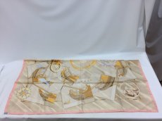 Photo5: Auth Hermes 100 % Silk Scarf gold tone color made in France 0E120050n" (5)