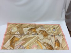 Photo2: Auth Hermes 100 % Silk Scarf gold tone color made in France 0E120050n" (2)