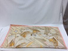 Photo4: Auth Hermes 100 % Silk Scarf gold tone color made in France 0E120050n" (4)