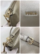 Photo10: Auth FURLA Metallic Silver color Leather 2 way shoulder hand bag 57010417n" (10)