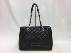 Photo1: Authentic Chanel Caviar Skin Leather GST Silver Chain Tote Shoulder bag 200210n" (1)