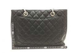 Photo2: Authentic Chanel Caviar Skin Leather GST Silver Chain Tote Shoulder bag 200210n" (2)