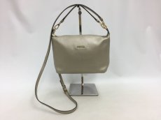 Photo1: Auth FURLA Metallic Silver color Leather 2 way shoulder hand bag 57010417n" (1)