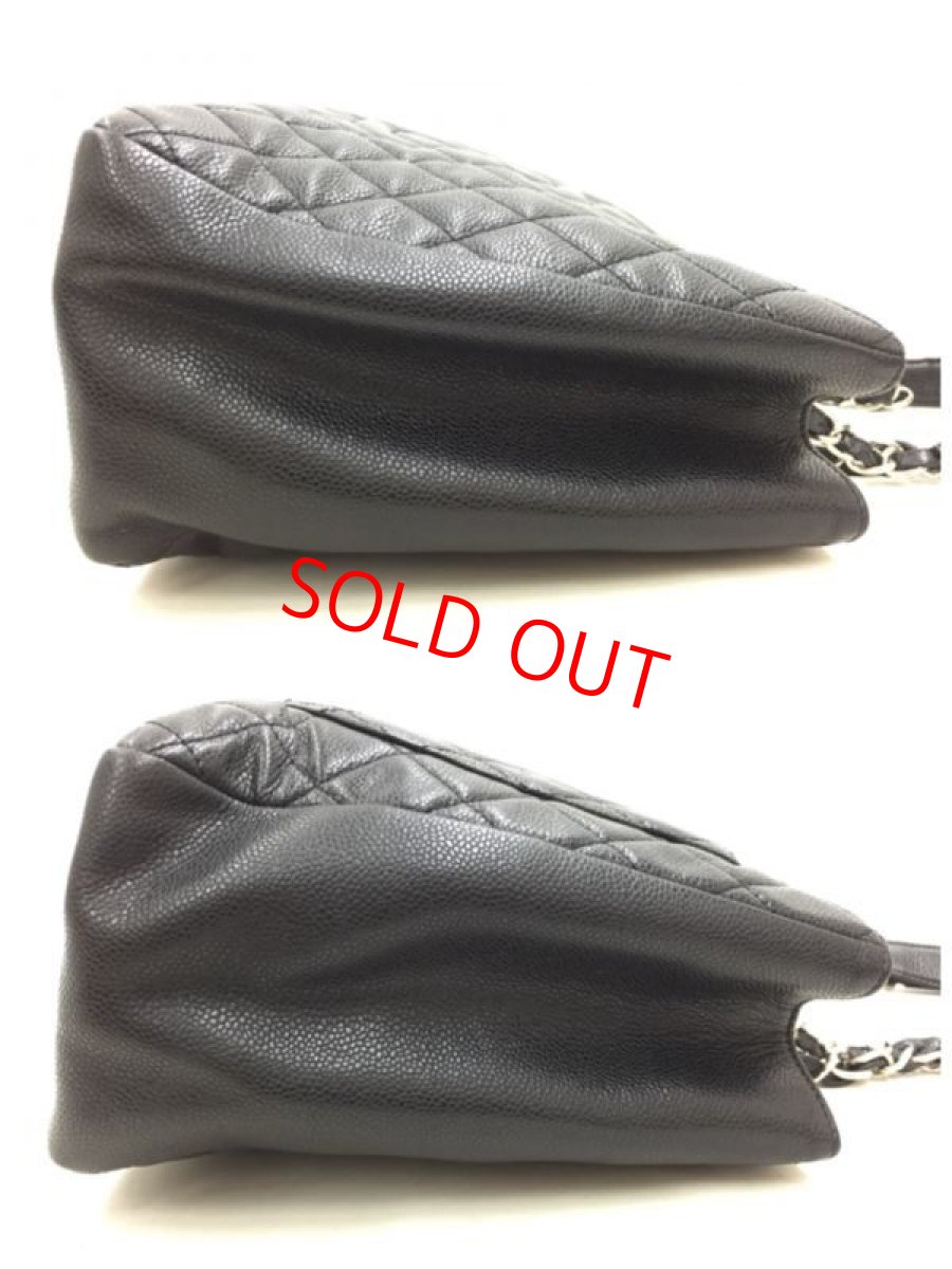 Photo5: Authentic Chanel Caviar Skin Leather GST Silver Chain Tote Shoulder bag 200210n" (5)