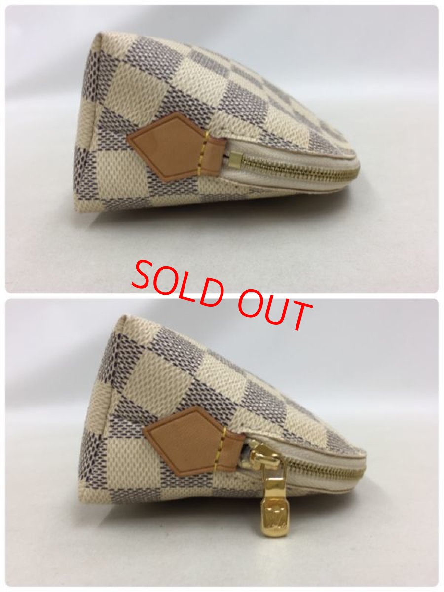 Photo7: Auth Louis Vuitton Damier Azur Pochette Cosmetic Pouch 0F230030n" (7)