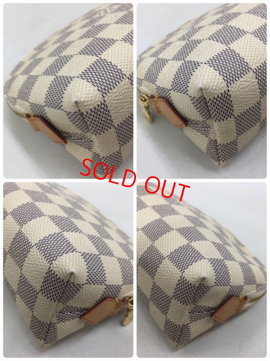 Photo8: Auth Louis Vuitton Damier Azur Pochette Cosmetic Pouch 0F230030n" (8)