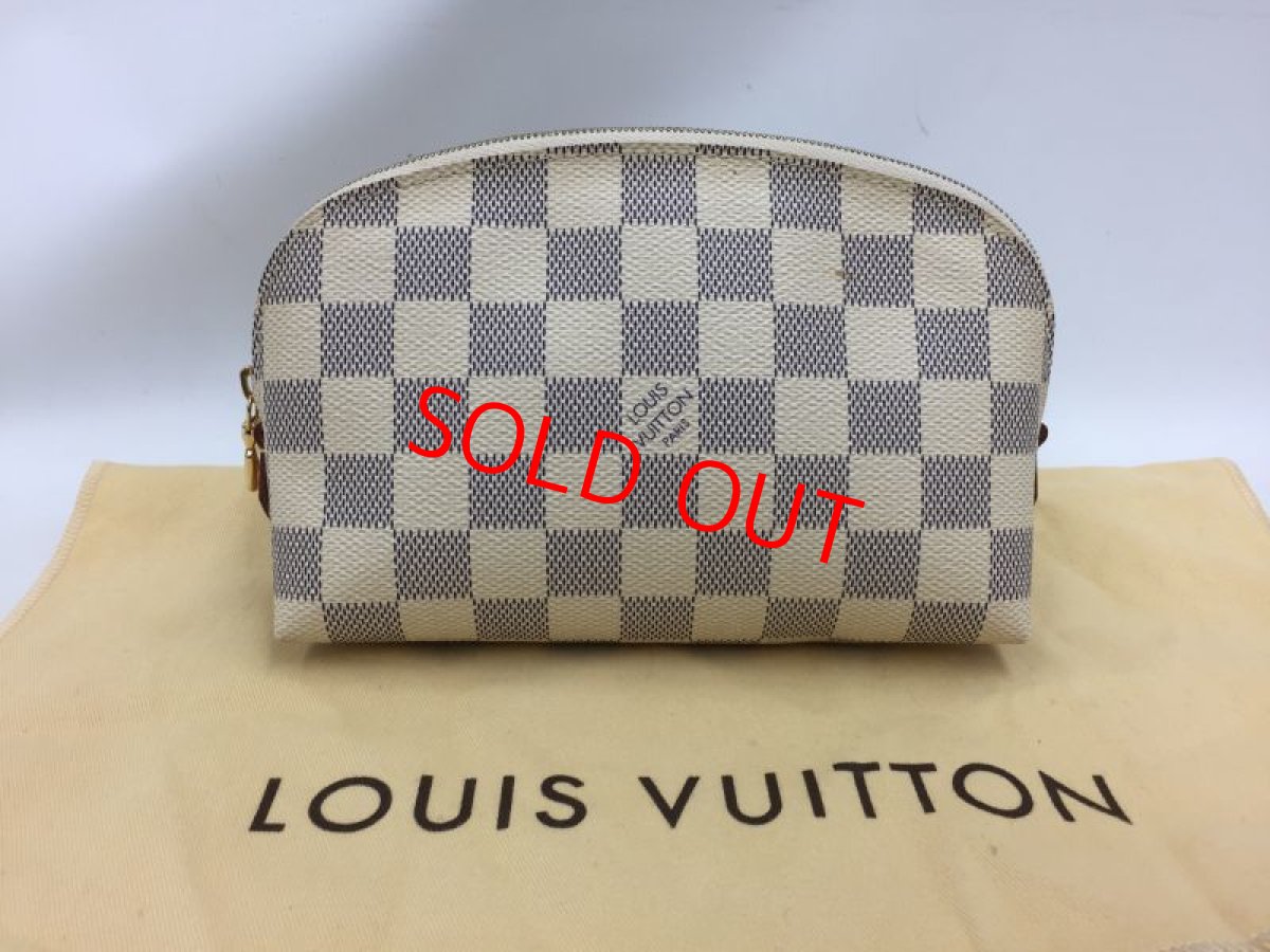 Photo1: Auth Louis Vuitton Damier Azur Pochette Cosmetic Pouch 0F230030n" (1)