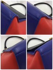 Photo9: Auth Celine Tri Color Leather TRAPEZE BAG 2 way 0G15 1911027 n" (9)