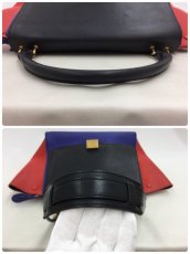 Photo10: Auth Celine Tri Color Leather TRAPEZE BAG 2 way 0G15 1911027 n" (10)