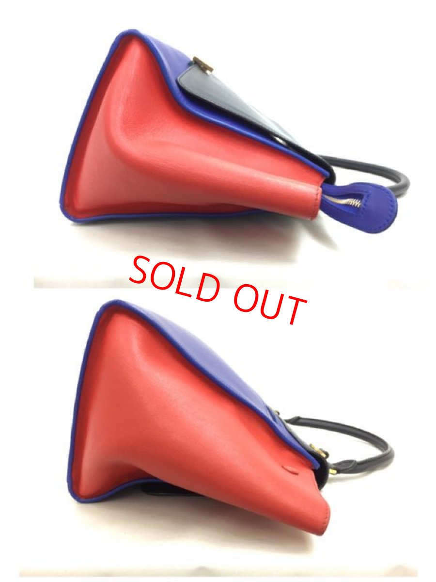 Photo8: Auth Celine Tri Color Leather TRAPEZE BAG 2 way 0G15 1911027 n" (8)