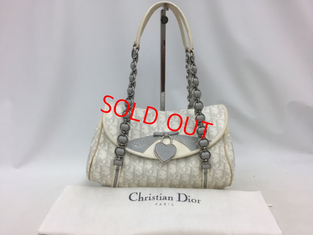 Photo1: Auth Christian Dior Trotter Pattern PVC Canvas Shoulder Hand bag 0J010130n" (1)