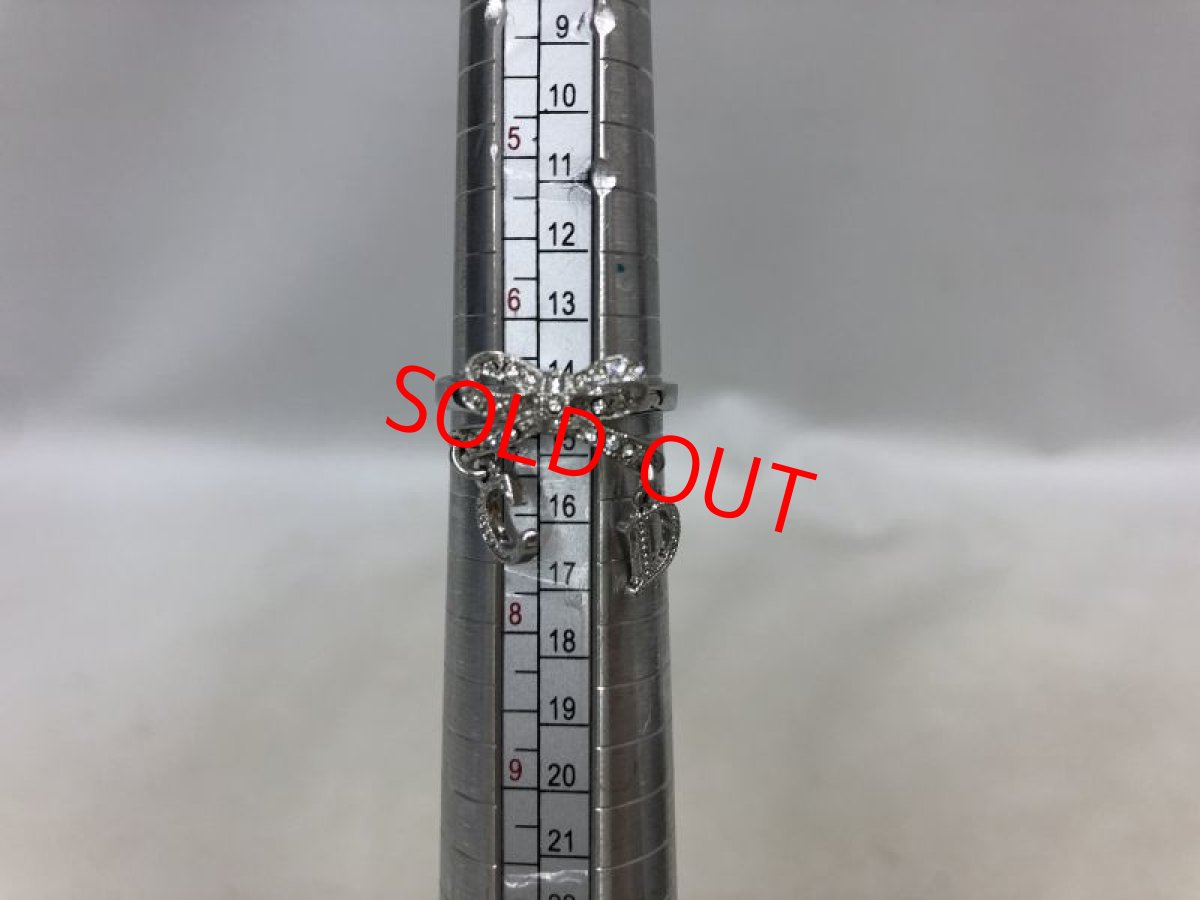 Photo5: Auth CHRISTIAN DIOR silver Tone Ribbon motif Ring (US 6.5, EU 53)  0J130060n" (5)