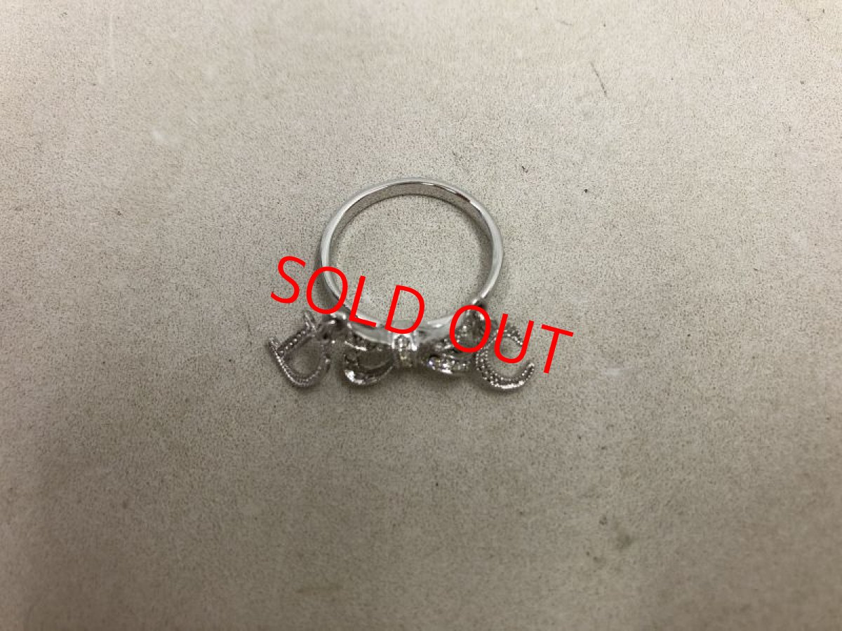 Photo3: Auth CHRISTIAN DIOR silver Tone Ribbon motif Ring (US 6.5, EU 53)  0J130060n" (3)