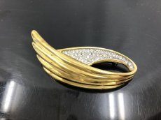 Photo1: Yves Saint Laurent YSL Gold tone Brooch Pin Wing Motif  0J130080n" (1)