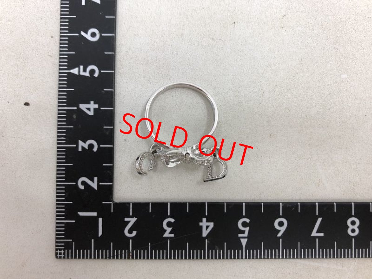 Photo2: Auth CHRISTIAN DIOR silver Tone Ribbon motif Ring (US 6.5, EU 53)  0J130060n" (2)