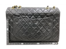Photo2: Auth Chanel Jumbo 13" Lamb Black Gold tone chain Shoulder bag 0J130490n" (2)