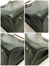 Photo9: Auth Gucci Bamboo Handle Leather Hand bag Moss Green 0J210130n" (9)