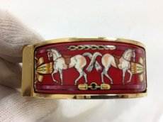 Photo7: Authentic Hermes Wristwatch Goldtone Loquet / Red Enamel Horse 9B220080MK8KK" (7)