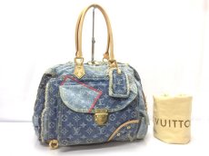 Photo1: Auth LOUIS VUITTON Limited Edition Monogram Denim Patchwork Hand Bag 8J120420m" (1)