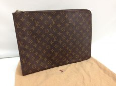 Photo1: Auth Louis Vuitton Monogram Porte Documents Briefcase Brown Clutch 9A230850MKK" (1)