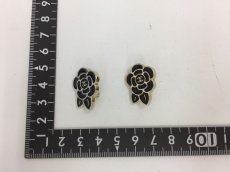 Photo2: Auth Chanel CC logo Camellia Earrings Clip on  1A070110n" (2)