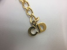 Photo4: Auth Dior Gold tone DR Logo DIOR motif Necklace 1A200080n" (4)