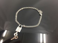 Photo1: Auth Dior Silver tone DR Logo Lock & Key motif Bracelets 1A200060n" (1)