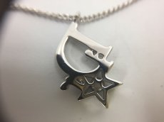 Photo7: Auth Dior Silver tone DR Logo DIOR Star motif Necklace 1A200130n" (7)