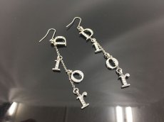 Photo1: Auth Dior Silver tone DR Logo DIOR motif Piercing Earrings 1A200010n" (1)
