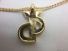 Photo3: Auth Dior Gold tone DR Logo DIOR motif Necklace 1A200030n" (3)