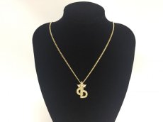 Photo1: Auth Dior Gold tone DR Logo DIOR motif Necklace 1A200030n" (1)