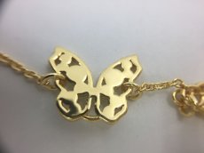 Photo3: Auth Dior Gold tone DR Logo butterfly motif Necklace 1A200100n" (3)