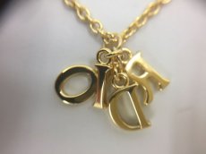 Photo6: Auth Dior Gold tone DR Logo DIOR motif Necklace 1A200080n" (6)