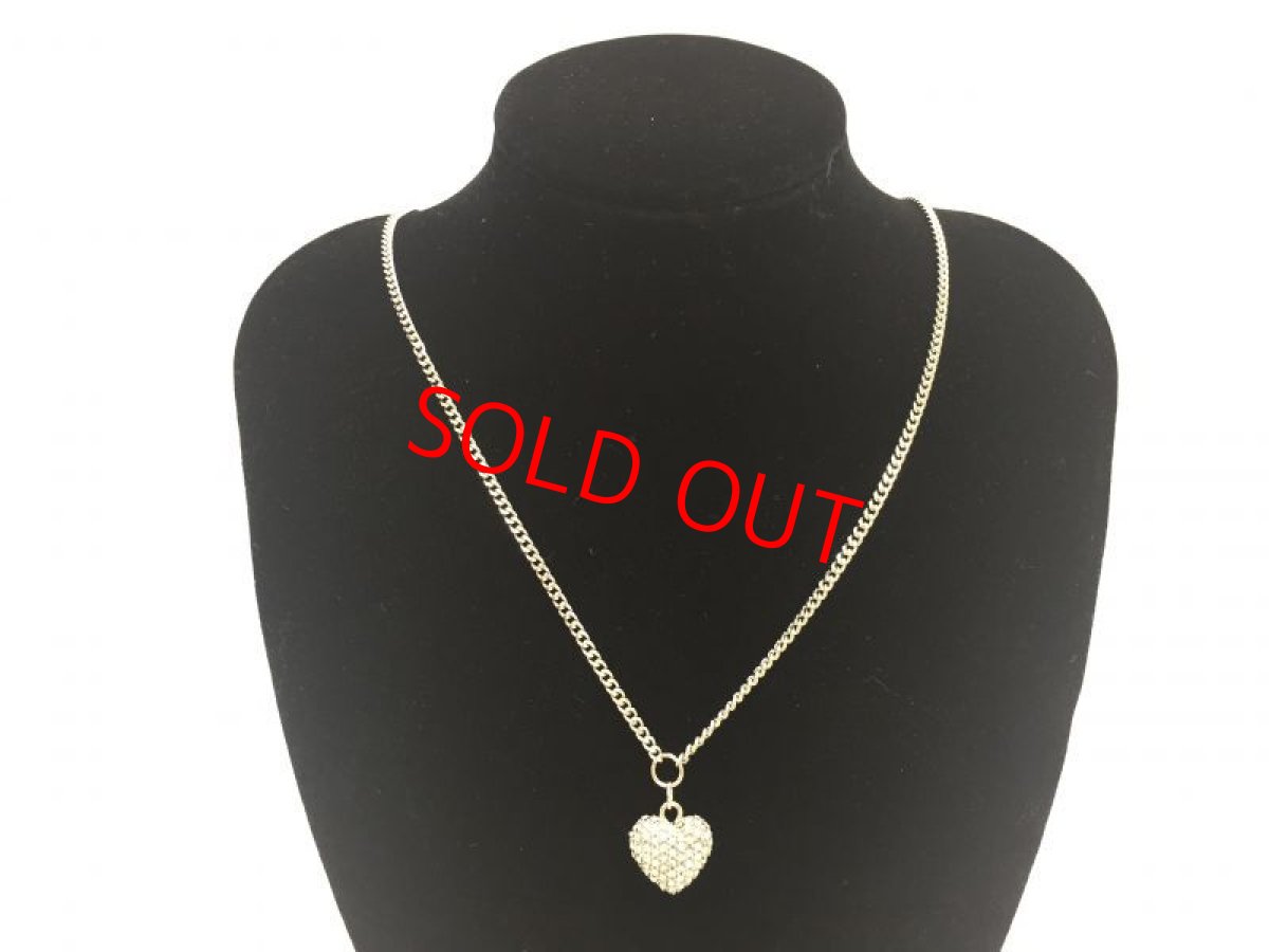 Photo1: Auth Dior Silver tone DR Logo Heart motif Necklace 1A200050n" (1)