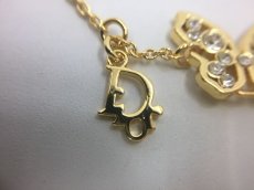 Photo7: Auth Dior Gold tone DR Logo butterfly motif Necklace 1A200100n" (7)