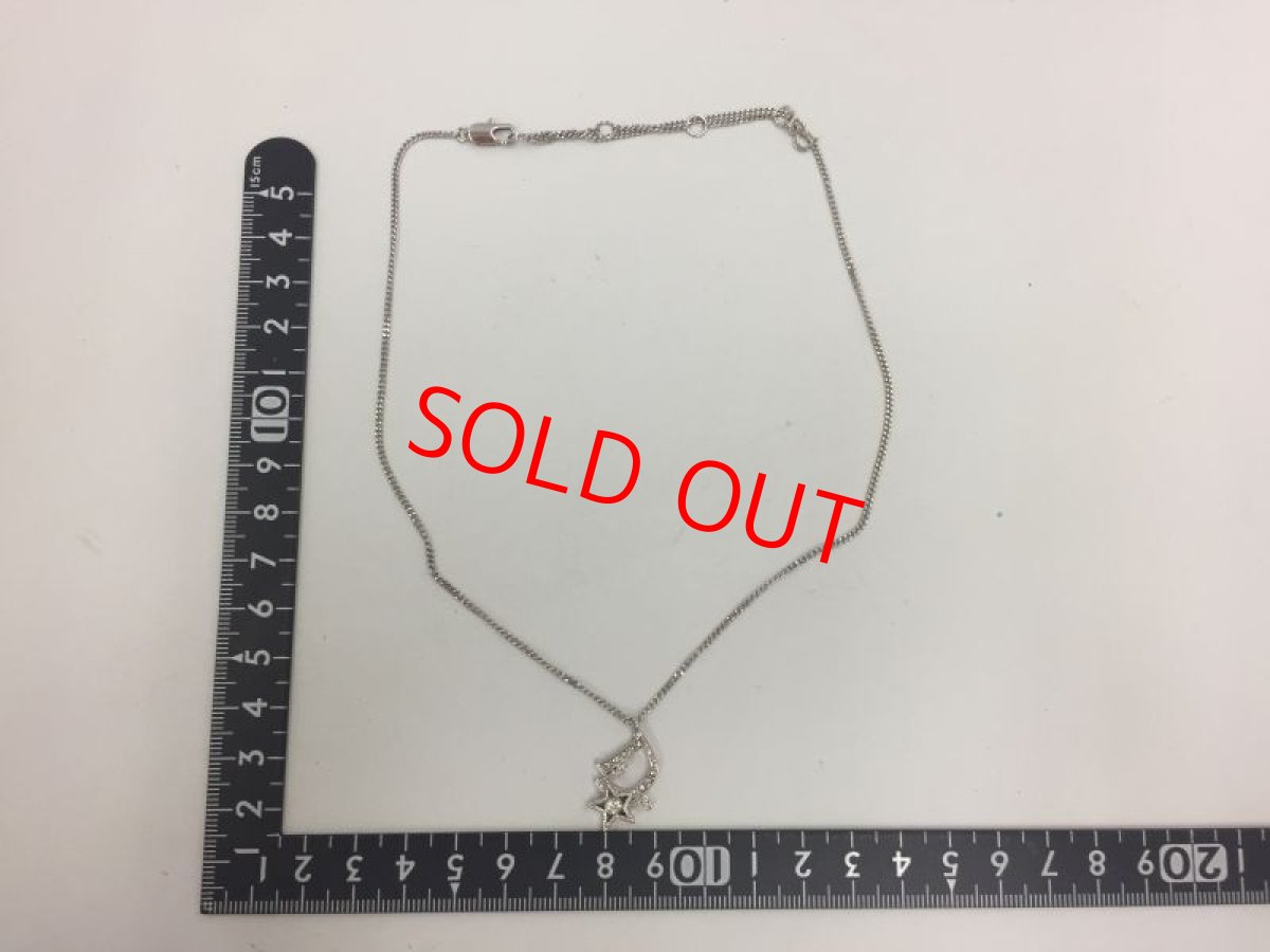 Photo2: Auth Dior Silver tone DR Logo DIOR Star motif Necklace 1A200130n" (2)