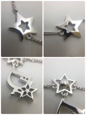 Photo8: Auth Dior Silver tone DR Logo Star motif Necklace 1A200070n" (8)