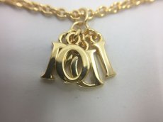 Photo3: Auth Dior Gold tone DR Logo DIOR motif Necklace 1A200080n" (3)