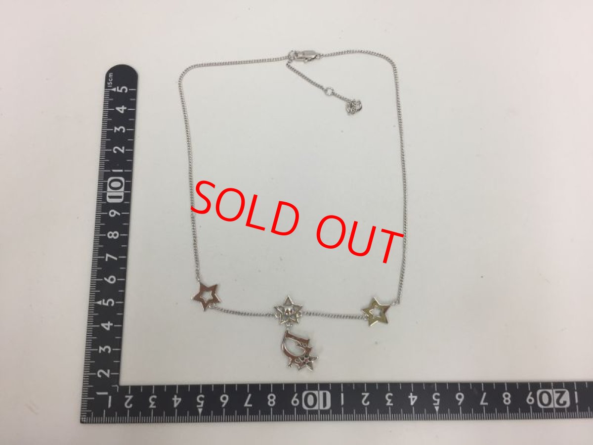 Photo2: Auth Dior Silver tone DR Logo Star motif Necklace 1A200070n" (2)