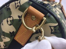 Photo4: Auth LOUIS VUITTON x Takashi Murakami Keepall Bandoulie 55 Green 1A260450n" (4)