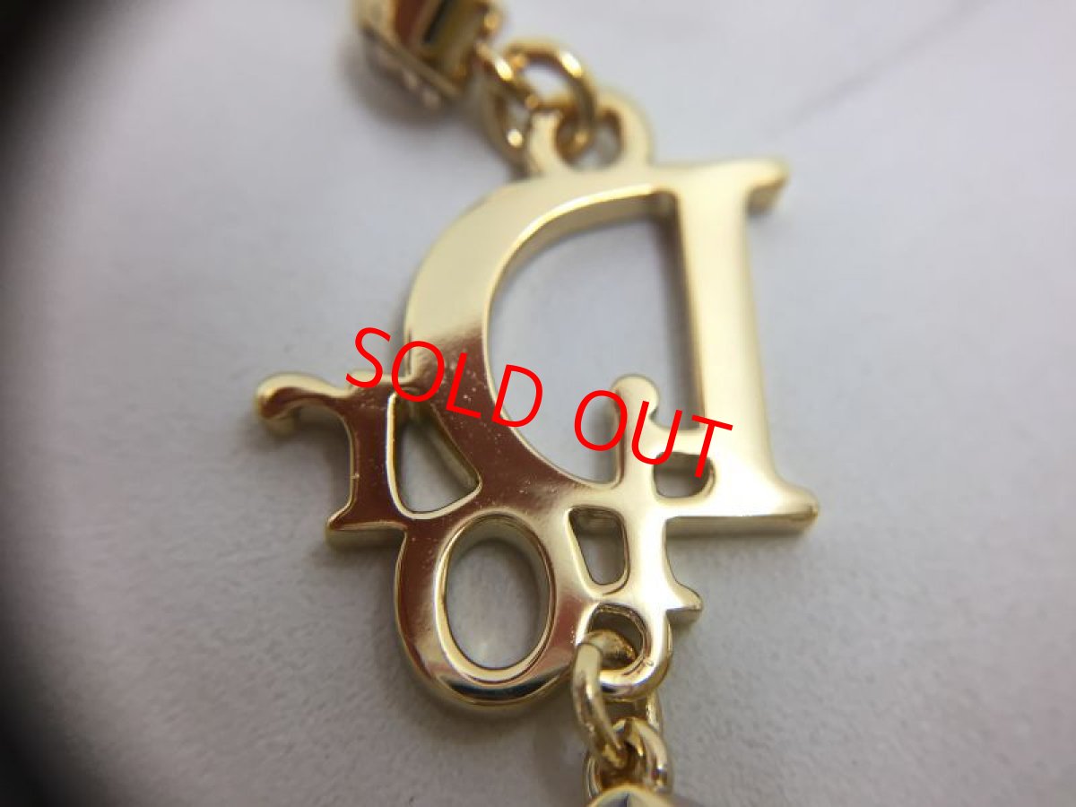 Photo7: Auth Dior Gold tone DR logo Stone "DIOR" motif Piercing Earrings 1A260480n" (7)