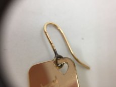 Photo5: Auth Dior Gold tone DR logo Tramp Card motif Piercing Earrings 1A260130n" (5)