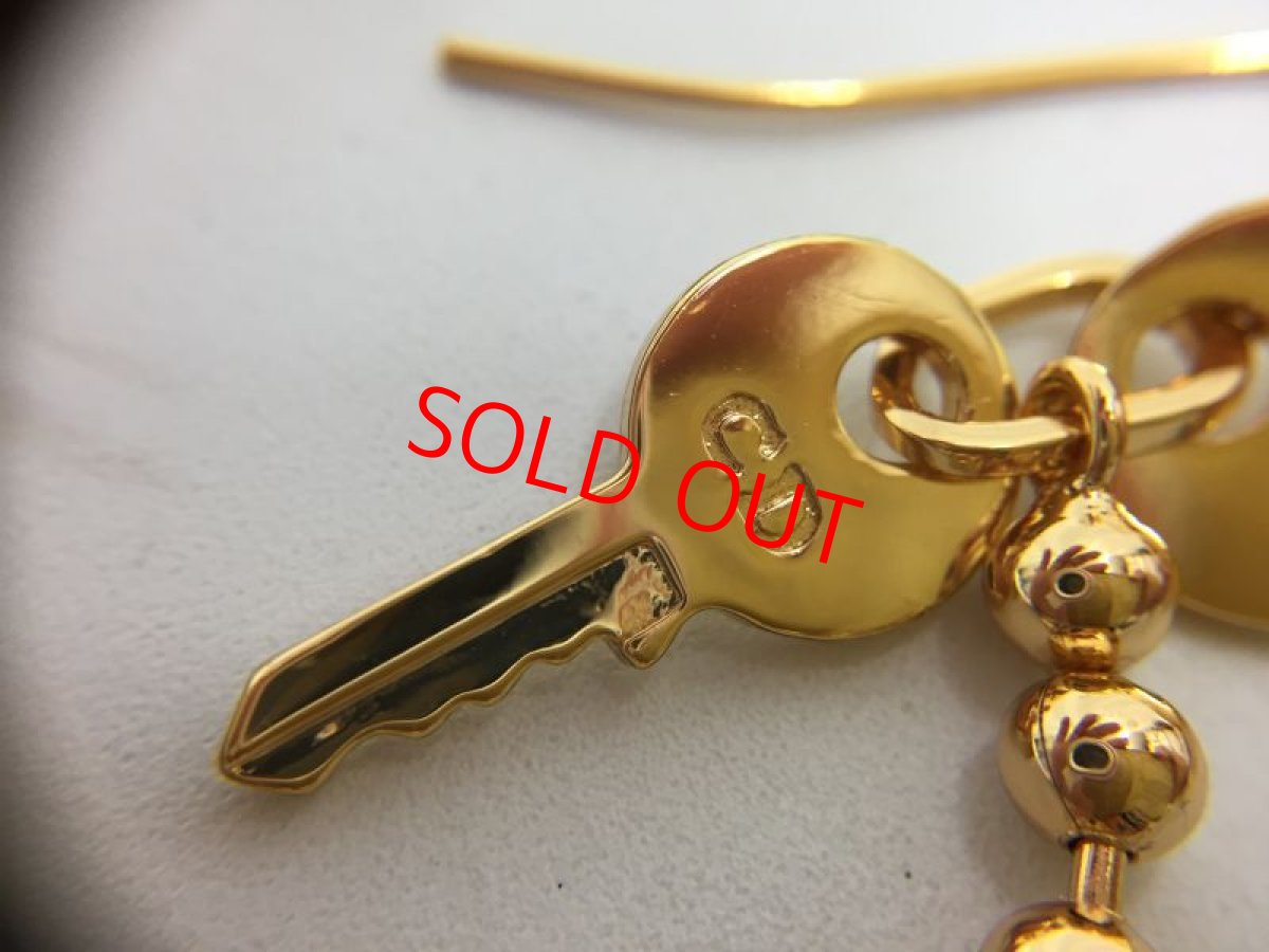 Photo9: Auth Dior Gold tone Shooting Star & Key motif M Piercing Earrings 1A260190n" (9)