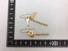 Photo2: Auth Dior Gold tone Shooting Star & Key motif M Piercing Earrings 1A260190n" (2)