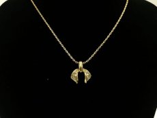 Photo1: Auth Dior Gold tone Snake Chain ribbon motif Necklace 1A260170n" (1)