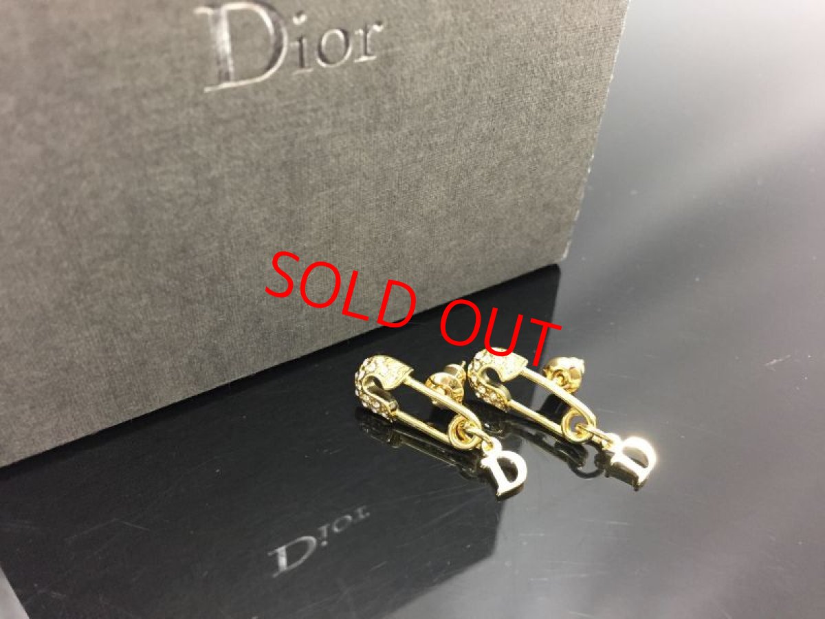 Photo1: Auth Dior Gold tone D & Clip Pin motif  Piercing Earrings 1A260040n" (1)