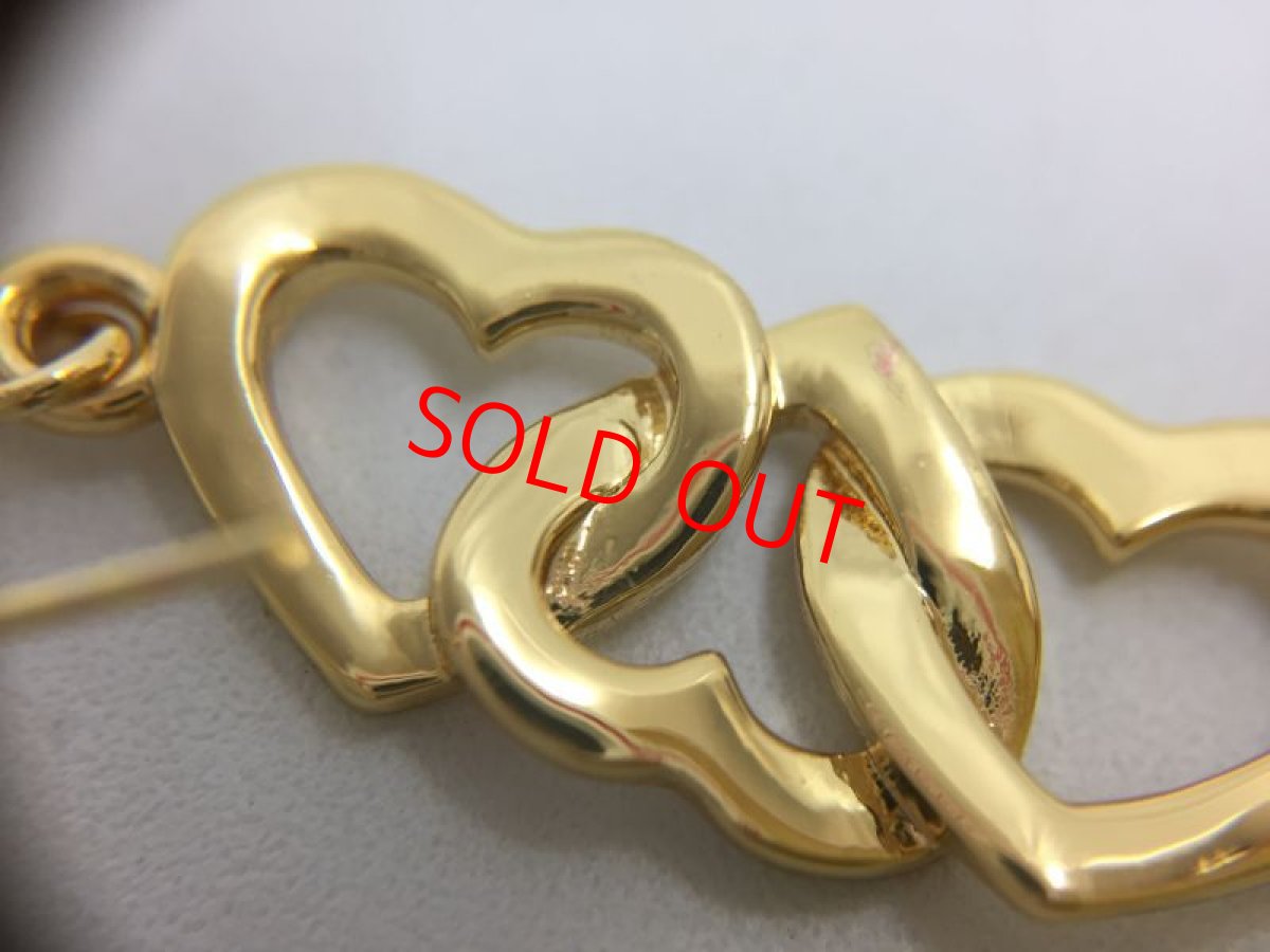 Photo4: Auth Dior Crystal Gold tone Heart & D motif Piercing Earrings 1A260390n" (4)